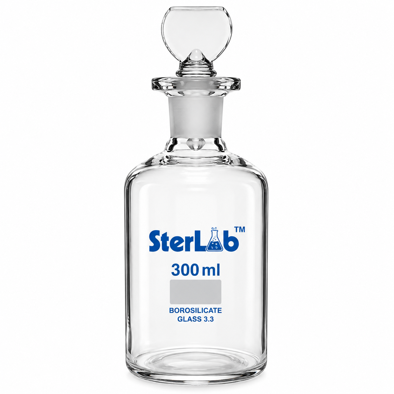 B.O.D. BOTTLE – WITH INTERCHANGEABLE STOPPER - BOROSILICATE GLASS