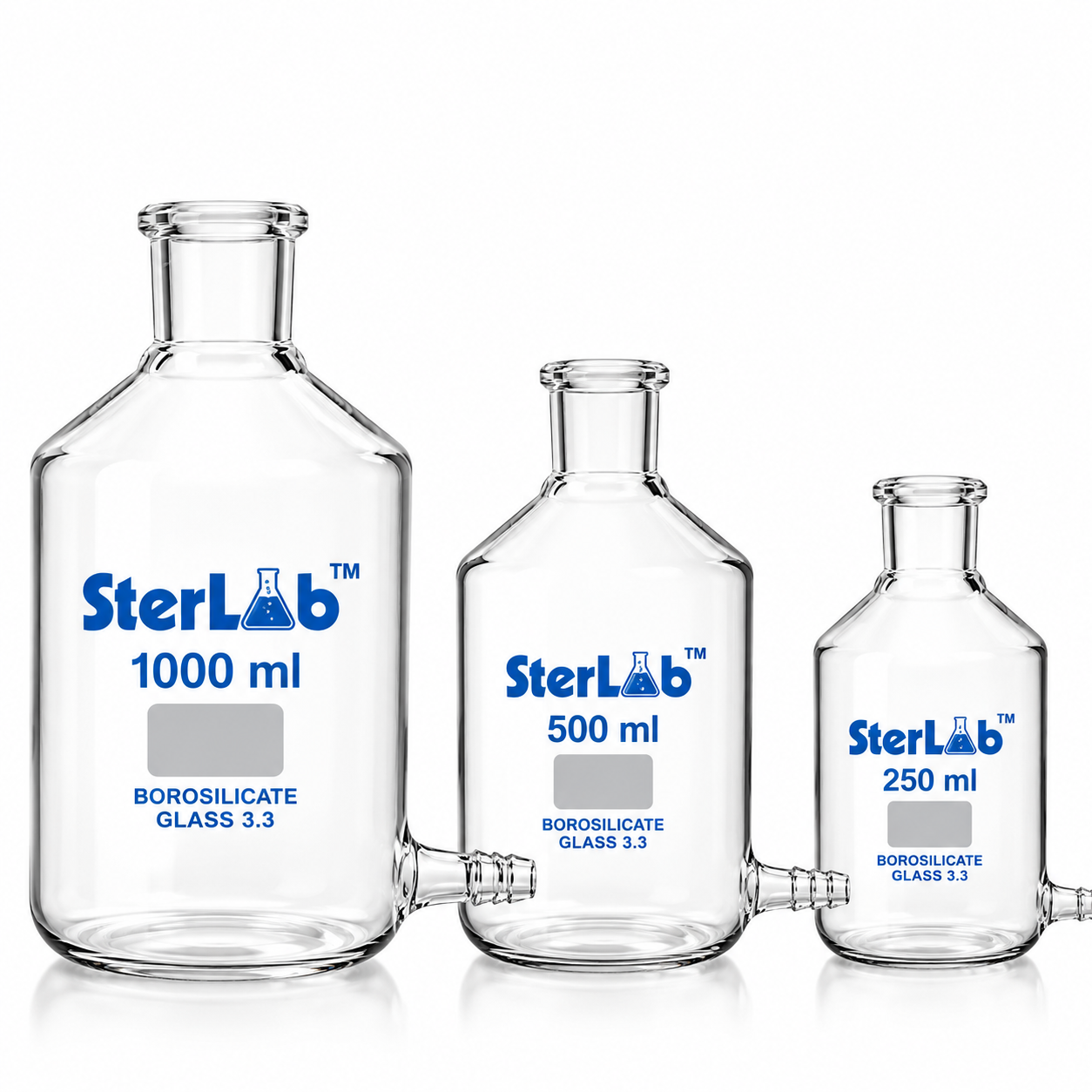 BOTTLE ASPIRATOR WITH OUTLET – BOROSILICATE GLASS
