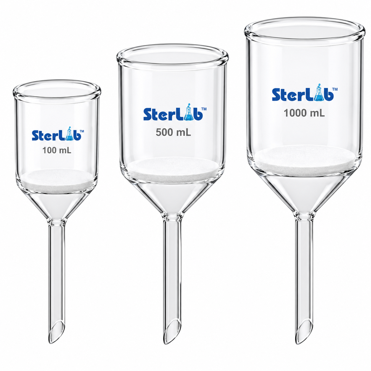 BUCHNER FUNNEL WITH SINTERED DISC - – BOROSILICATE GLASS