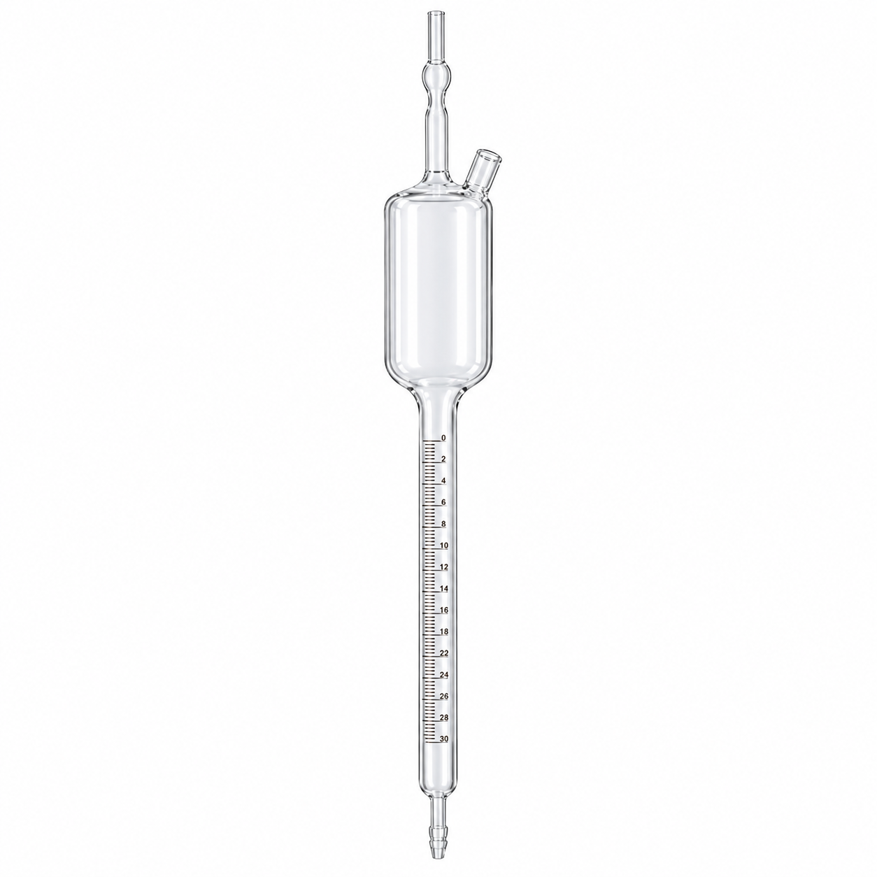 CARBON BURETTES, DOUBLE-WALLED, WITH PERMANENTLY GRADUATED INNER TUBE AND TOP VALVE – BOROSILICATE GLASS