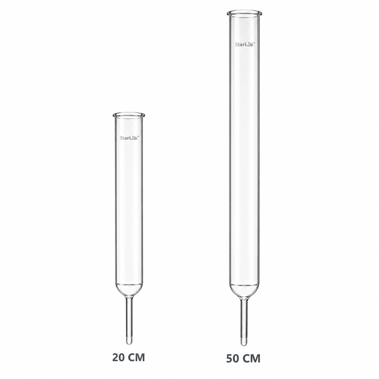 CHROMATOGRAPHY COLUMNS WITH INTEGRAL SINTERED DISC, WITHOUT STOPCOCK – BOROSILICATE GLASS