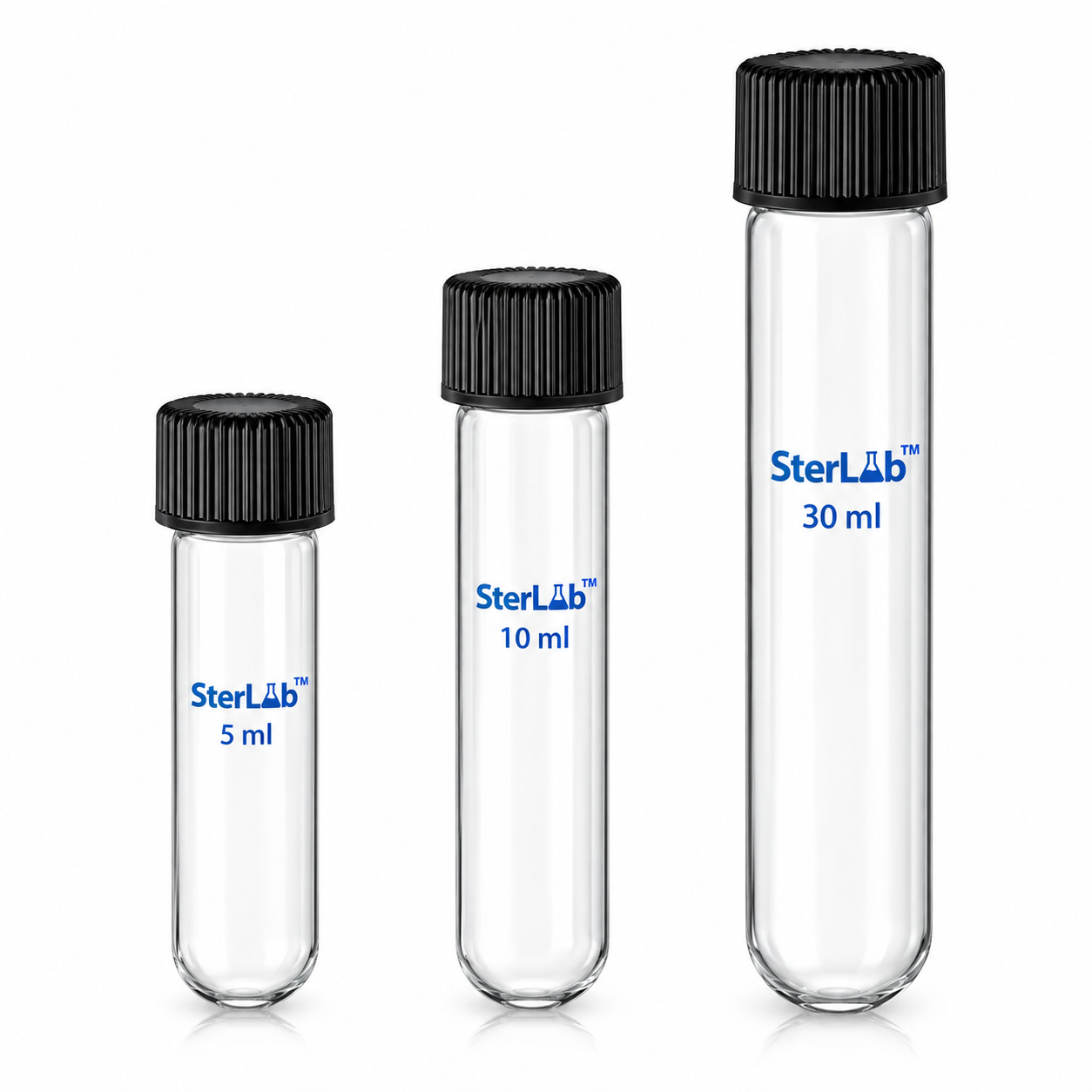 CULTURE TUBES, ROUND BOTTOM, WITH SCREW CAP & RUBBER LINER - BOROSILICATE GLASS
