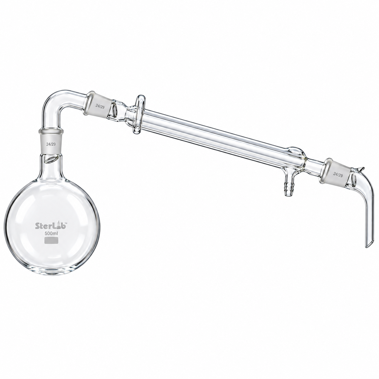 DISTILLATION APPARATUS WITH R.B FLASK LIEBIG CONDENSER ALL GLASS – BOROSILICATE GLASS