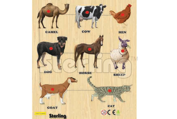 DOMESTIC ANIMALS KNOB PUZZLE