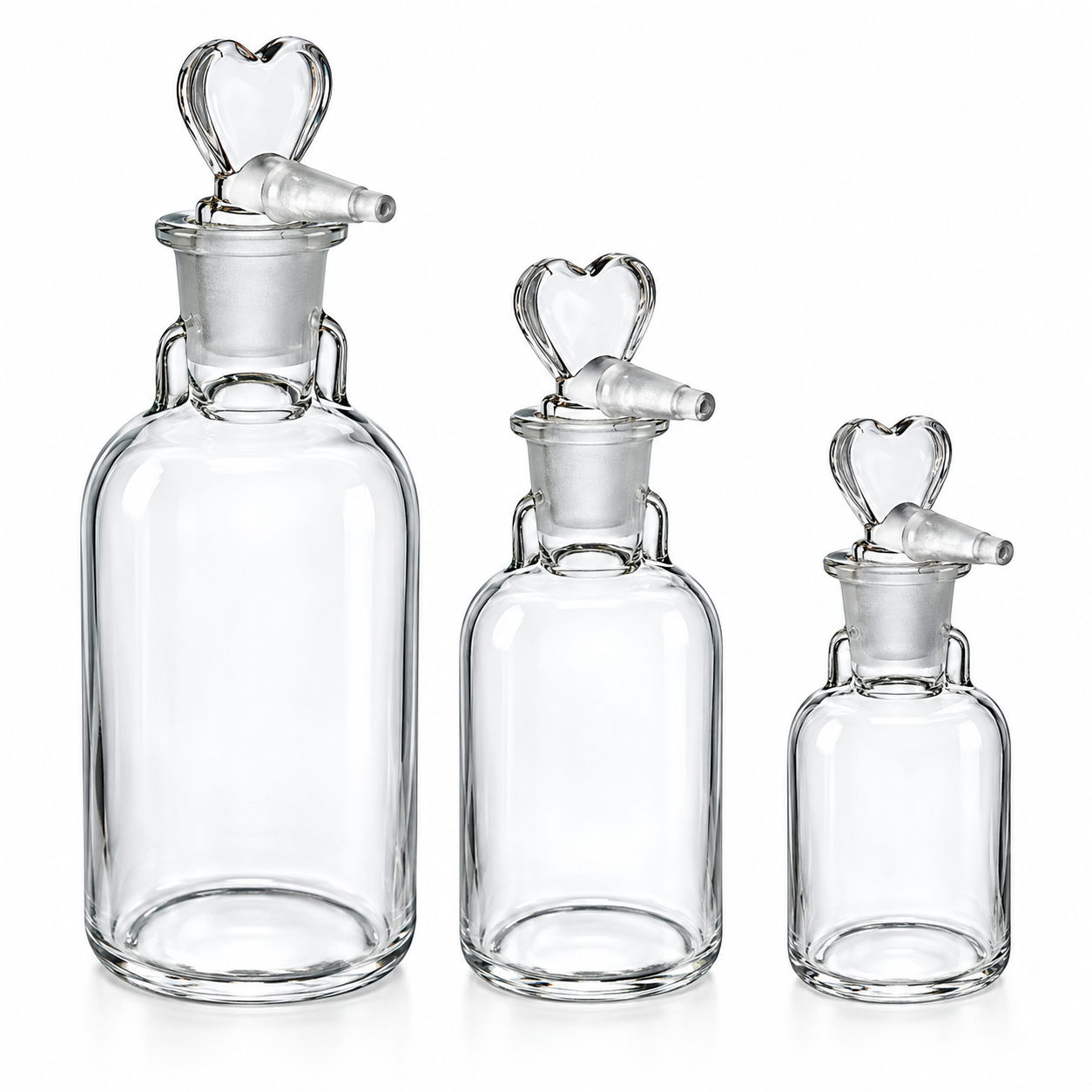 DROPPING BOTTLES – T.K. PATTERN, CLEAR SODA GLASS