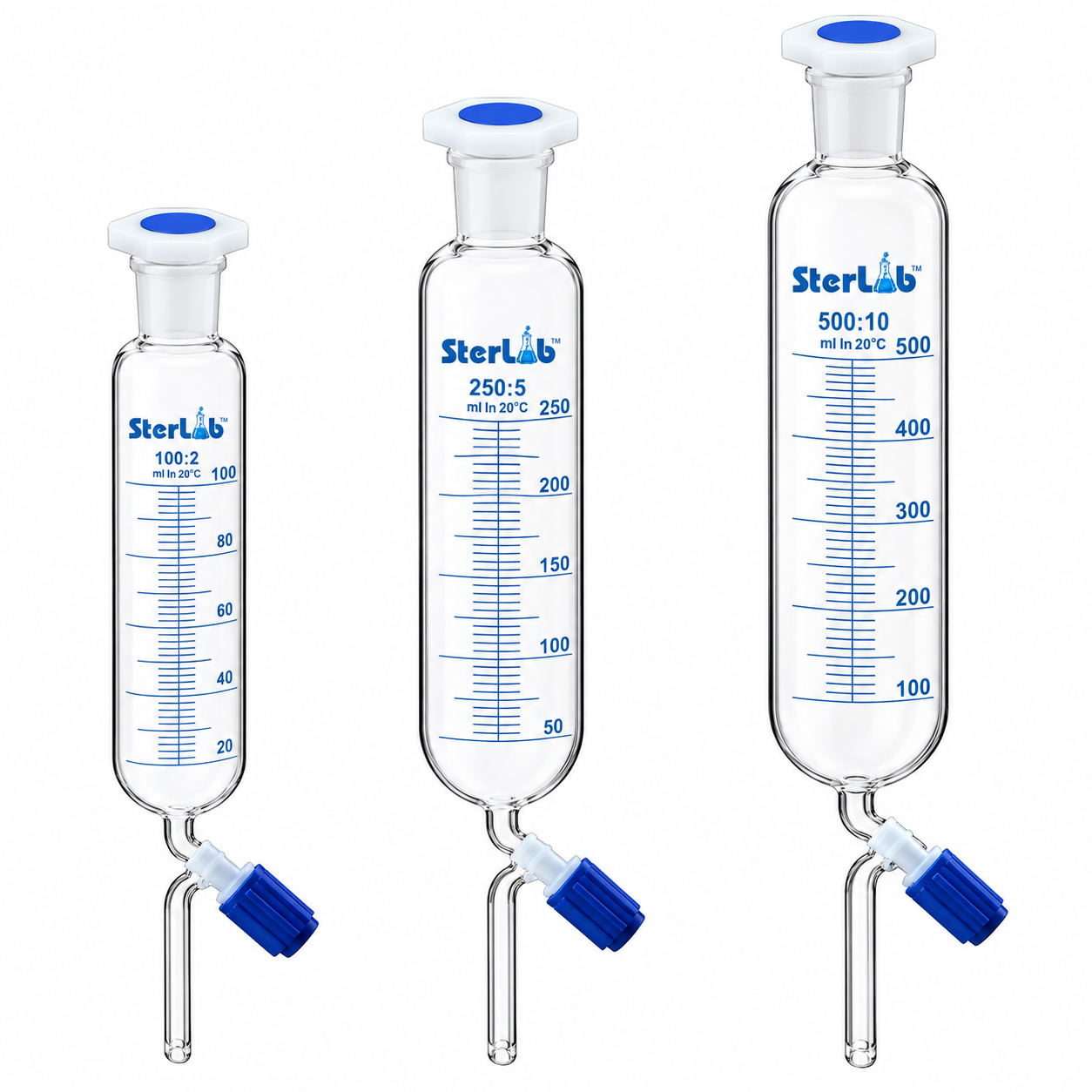 DROPPING FUNNELS CYLINDRICAL, WITH SOCKET, GLASS OR ROTAFLOW STOPCOCK – BOROSILICATE GLASS