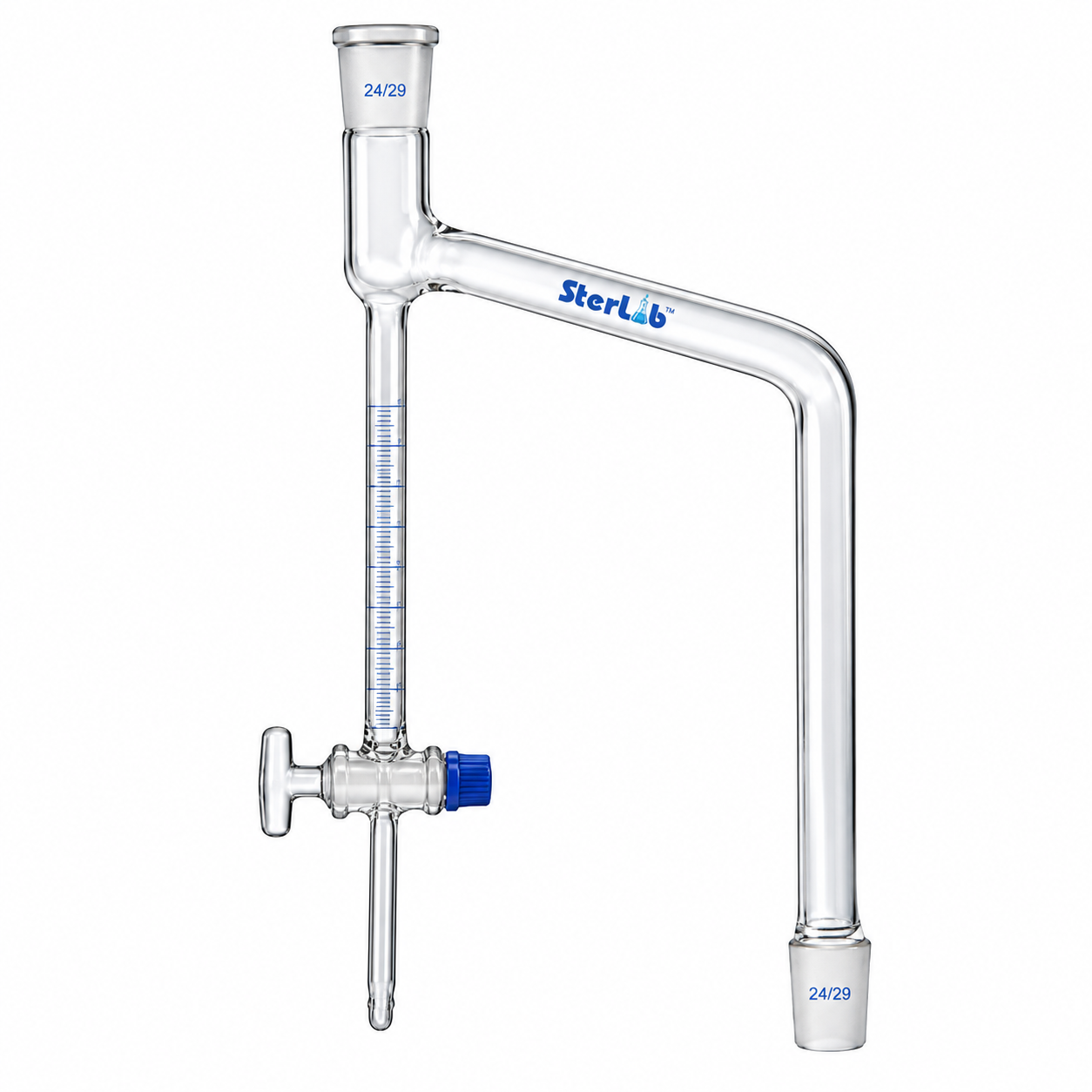 SPARE RECEIVER FOR DEAN AND STARK APPARATUS WITH STOPCOCK – BOROSILICATE GLASS