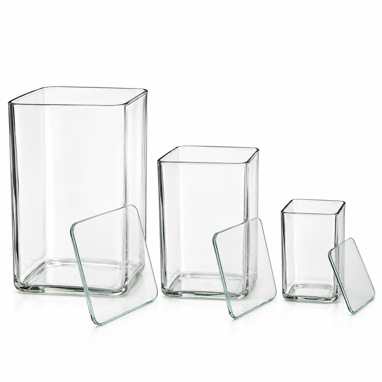 SPECIMEN JAR RECTANGULAR WITH LID - SODA GLASS