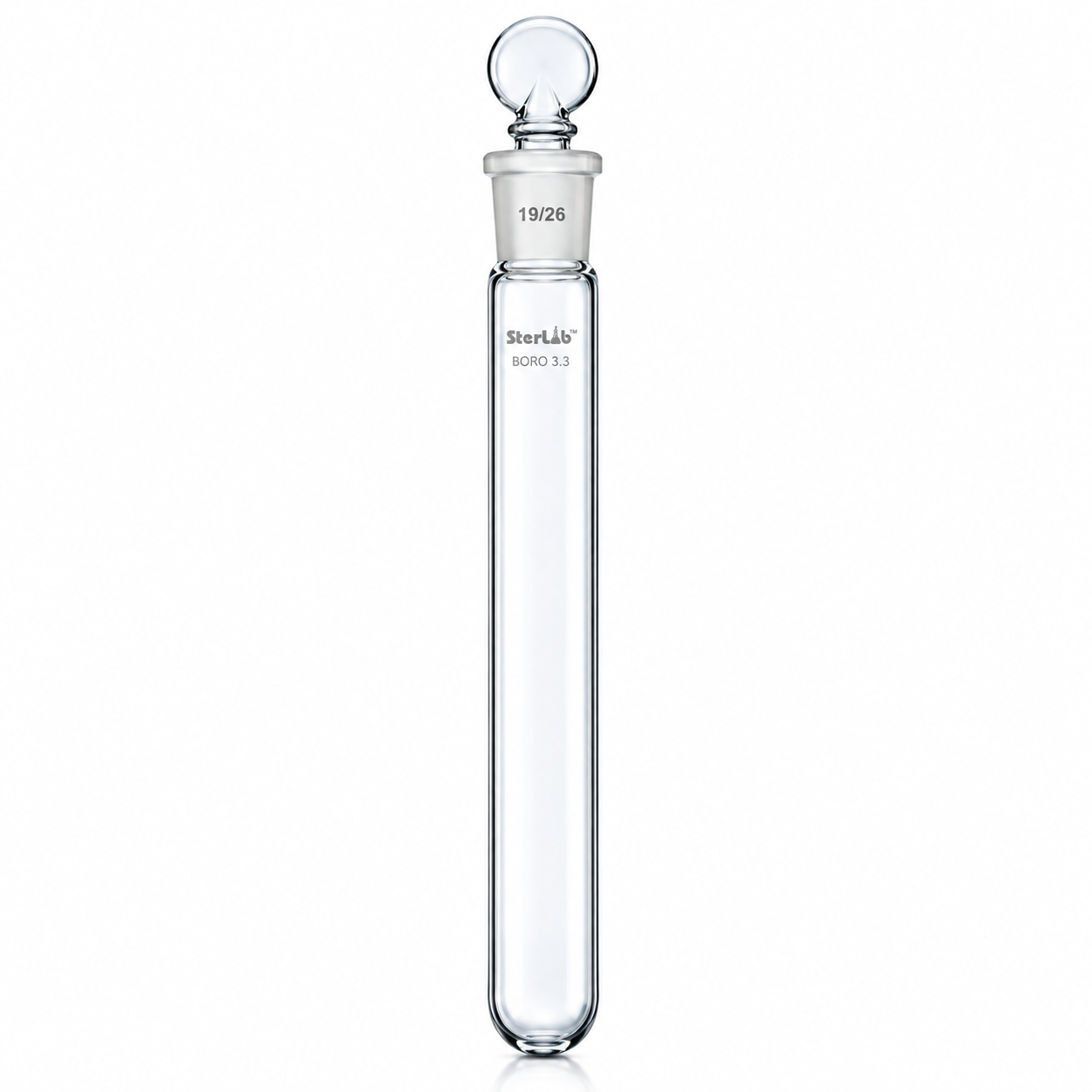 TEST TUBES, WITH INTERCHANGEABLE STOPPER, PLAIN – BOROSILICATE GLASS