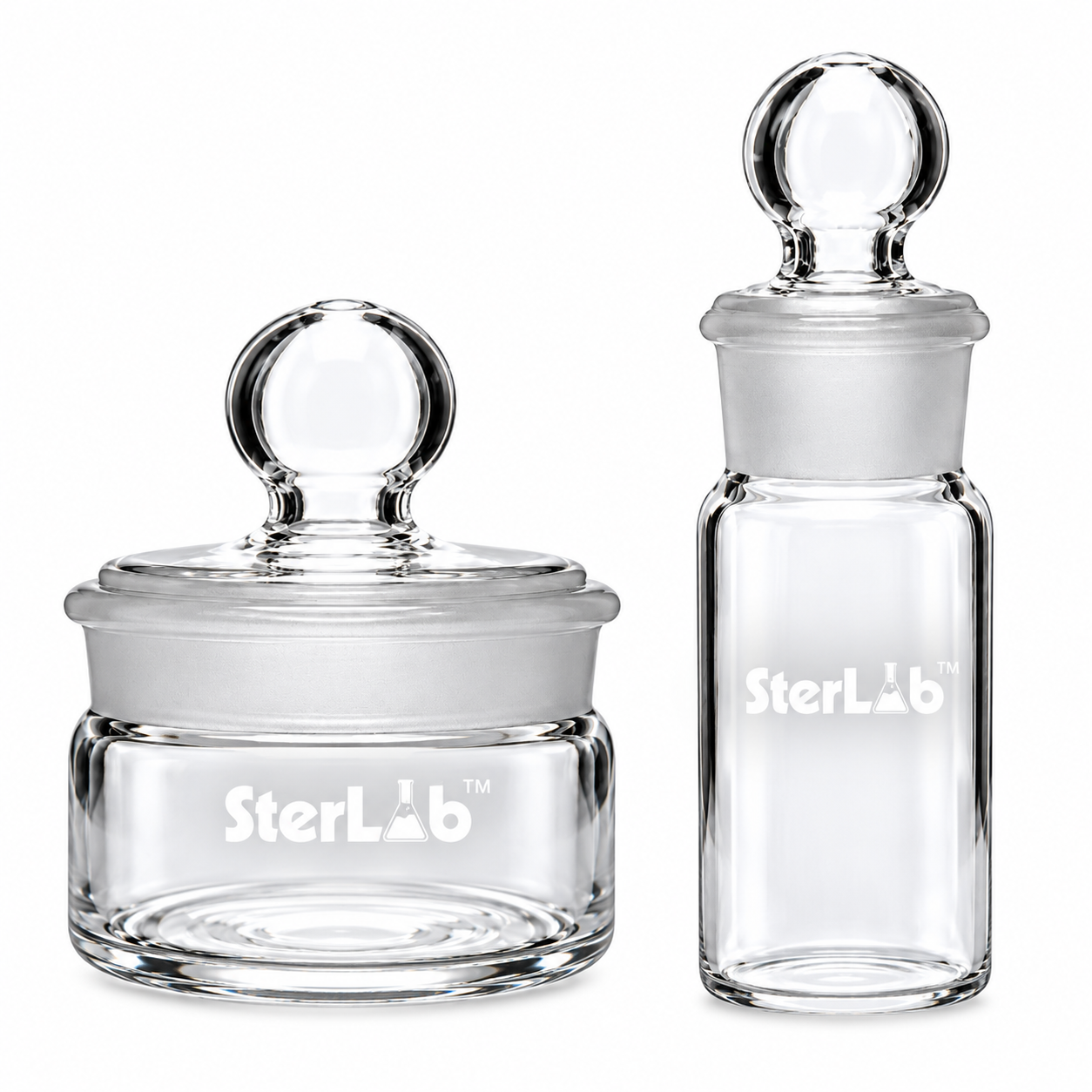 WEIGHING BOTTLES WITH INTERCHANGEABLE STOPPER – BOROSILICATE GLASS